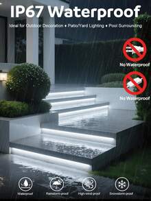 220V LED Strip Light, High Brightness COB LED Strip, Waterproof, Flexible Light Strip, Suitable For Indoor And Outdoor Garden Lighting - EU C Type Plug(220-240V) - View 10