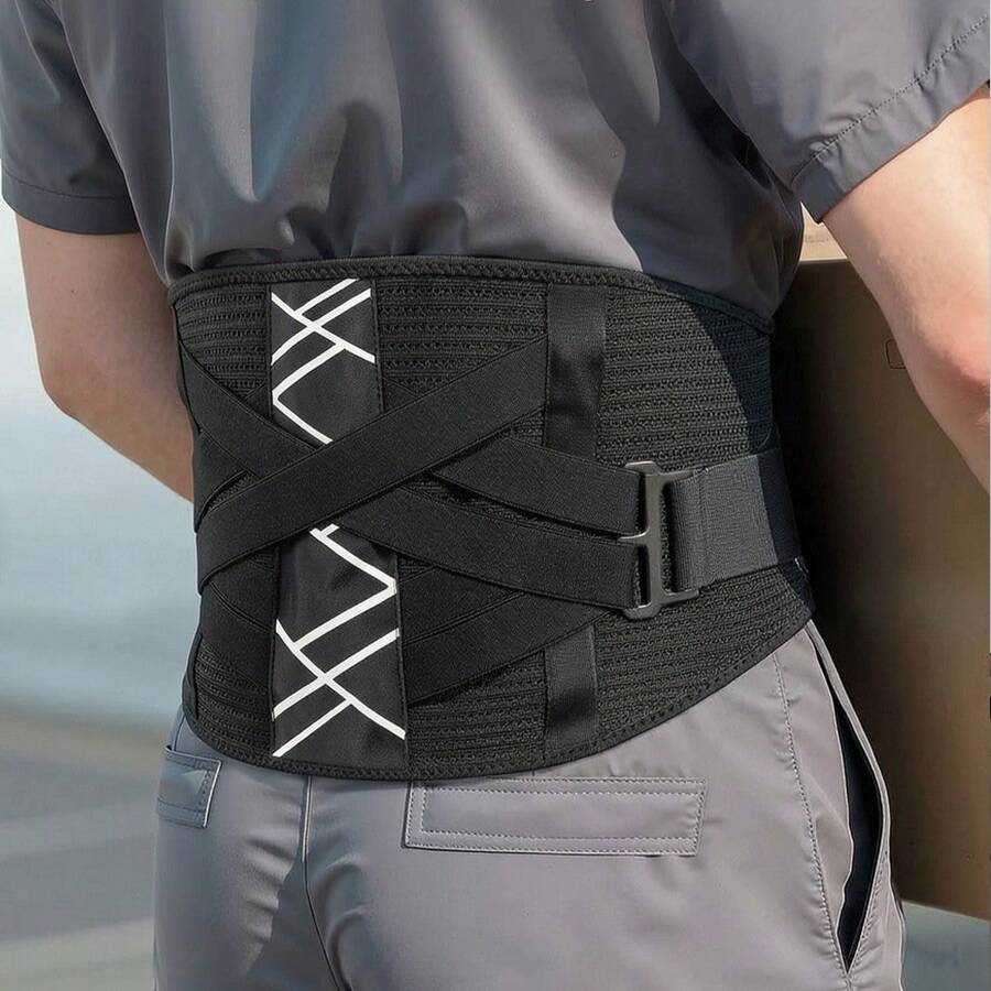 Unisex Waist Support Belt, Adjustable Straps, Soft Breathable Mesh Fabric