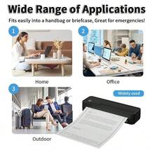 ORICO Wireless Portable Printer - Thermal Printer, Desktop Inkless Printer. Supports US Letter And A4 Folding Thermal Paper, Compatible With Smartphones And Tablets, Printing Paper Sold Separately - Black - View 10