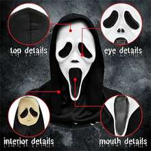 1pc Scream Movie Ghostface Mask, Halloween Killer Costume Cosplay Prop For Adults - Multicolor - View 3
