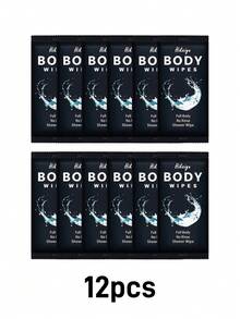 XL Body Wipes For Adults, Individually Wrapped No-Rinse Wet Wipes, Waterless Shower Wipes With Aloe, 6/12/24 Count, For Travel, Camping & Gym - Black - View 13