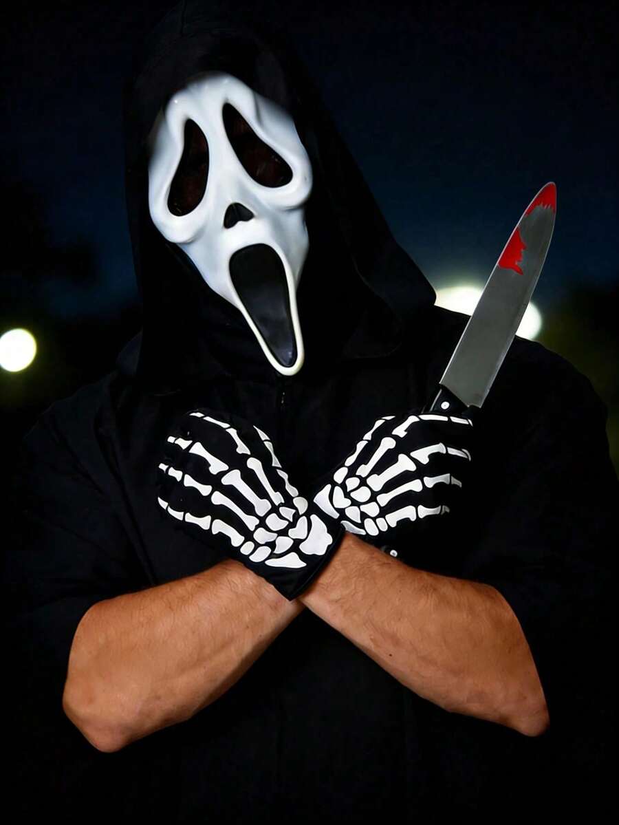 1pc Scream Movie Ghostface Mask, Halloween Killer Costume Cosplay Prop For Adults - Multicolor - View 1