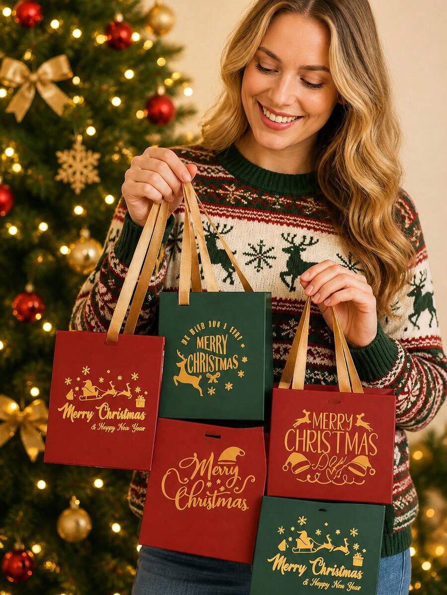Gift Packaging Box, Merry Christmas Gift Box, Christmas Eve Small Gift Packaging Box, Suitable For Halloween, Christmas, Birthday Party And Other Gift Packaging - Multicolor - View 1
