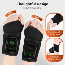 Hailicare Airbag Massage Wrist Support, 4-Level Intensity 3-Level Heat Therapy, USB Rechargeable, Home Office Wrist Care Band, Hand Massager, Christmas Holiday Gift - View 8