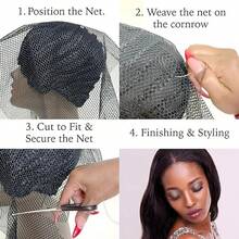 Wig Making Supplies Kit, Black Mesh Wig Net Base, Curved Sewing Needles, Weaving Thread & Needle Threader, DIY Wig Making Hair Weaving Tools For Braids Hair Extension - View 8