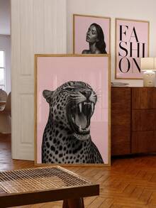 1/3 Pcs Frameless Sexy Stockholm Pink Black Leopard Print Y2K Canvas Wall Art, Girly Gallery Decor For Bedroom Dorm Apartment Living Room Kitchen, Room Decor Bedroom , Prints For Wall, Vintage Decor, Best Gift Choice - Multi-color - View 3