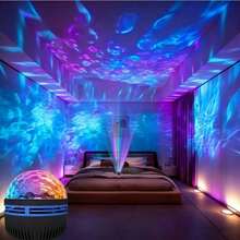 1pc Northern Lights Galaxy Projector, Multiple Lighting Effects, 2-In-1 LED Starry Sky Projector With Remote Control And Nebula Lamp, Suitable For Bedroom/Gaming Room/Home Theater/Ceiling/Birthday/Party Nightlight - Multi-color light - View 15