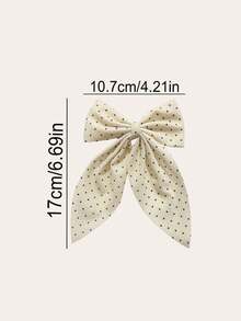 6pcs Girls Vintage Polka Dot Fabric Bow Hair Clips, Suitable For Commuting, Shopping, Fits Half-Up, Ponytail, Loose Hair, Sweet Atmosphere Hair Accessories - Multicolor - View 4