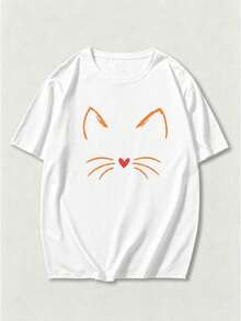 Camiseta con Gráfico de Gato Adorable para Halloween, Camiseta Gótica para Amantes de Gatos - estilo1 - Ver 1