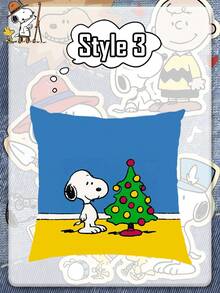 Splendor Christmas Tree Print Throw Pillow Cover, Blue‑Yellow Contrast Square Decorative Cushion Case, Holiday‑Themed Graphic, Soft Fabric For Office Chair & Sofa, Seasonal Home Decor Gift - Multicolor - View 7