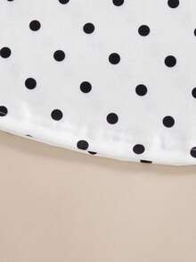 Setelan 2 Potong untuk Remaja Perempuan: Atasan Lengan Panjang Leher Bulat Motif Polkadot dan Celana Panjang Lurus Elastis dengan Garis Samping, Gaya Musim Semi/Gugur - Putih - View 6