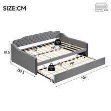 Sofa Bed Frame Grey 202 X 139.5 X 81.5 Cm - Grey - View 4