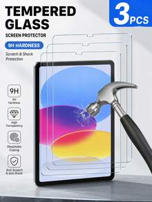 3pcs Screen Protector, Compatible With IPad 5/6/7/8/9 Generation 10.2/10.5 Inch, Air 1/2/3/4/5 Generation 10.9 Inch, Mini 1/2/3/4/5/6 Generation, Pro 11 Inch, 9.7 Inch Models (A16/10 Generation), Tempered Glass, Transparent, Compatible With IPad Series, Birthday/Gift For Family And Friends, Compatible With IPad Screen Protector, Compatible With IPad Accessories - 3PCS - View 1