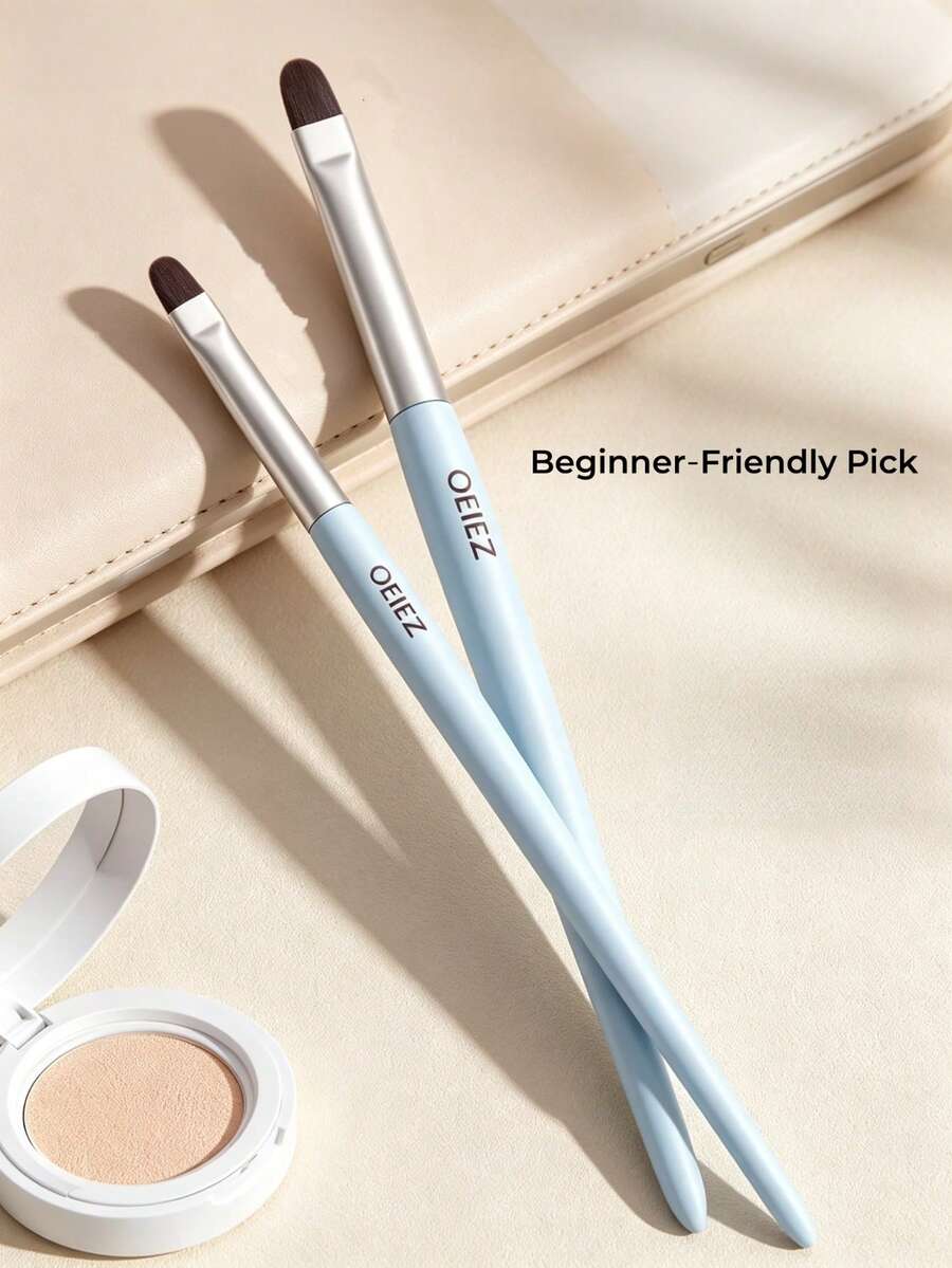OEIEZ Soft Synthetic Fiber Concealer Brush Set, Mini Precision Face Makeup Brushes For Under Eye And Spot Concealing, Beginner-Friendly Makeup Tool - Baby Blue - View 1