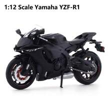 Burago 1:12 Scale Yamaha YZF-R1 Black/Red Die-Cast Motorcycle Model – Creative Desktop Ornament With Display Stand (Gift) - Multicolor - View 2