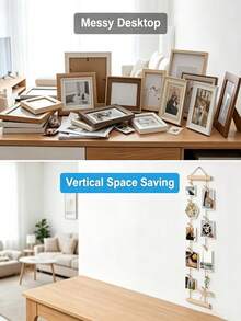 Clip-On Hanging Photo Display Rack, Wall-Mounted Photo Storage Rack, Suitable For Baby Room, Hair Accessories And Photo Hanging Storage Decoration - Multicolor - View 7