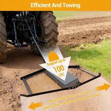 Techigher Schleppegge für Rasentraktor, Wiesenegge & Wiesenschleppe aus Stahl für ATV UTV Quad, Reitplatzplaner & Bodenplaner bis 50 kg Zusatzgewicht für Hof, Garten & Kieswege - Schwarz - Übersicht 6