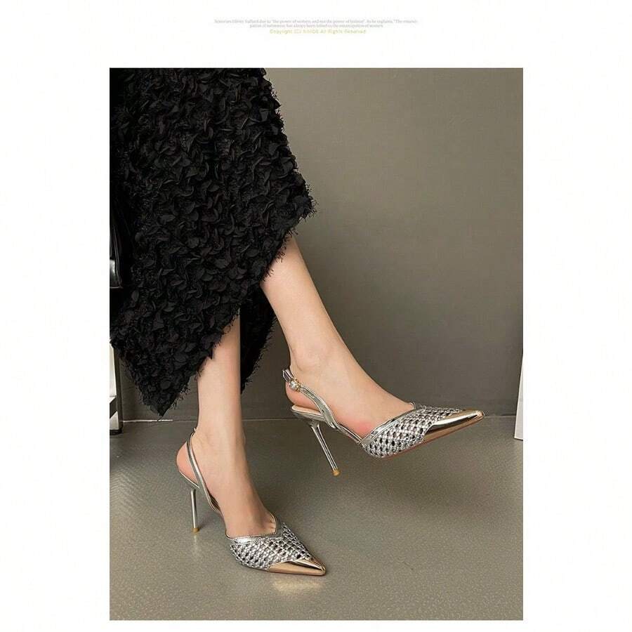 Women Heeled Sandals - 銀色 - 查看 1