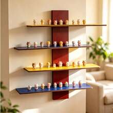 Assembled Wooden Display Cabinet Shelves Model Storage Display Rack | Multi-Functional Vanity Vertical Tray Rack | Home Decor Display Rack - Multicolor - View 8