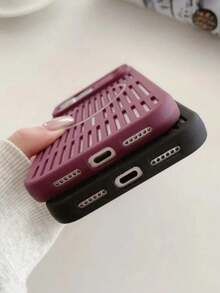 CteGlodrix 1pc Ultra‑Thin Hollow Heat Dissipation Magnetic Phone Case, Shockproof Protective Cover Compatible With IPhone 17 Pro Max,16,15,14,13 Pro - Burgundy - View 6