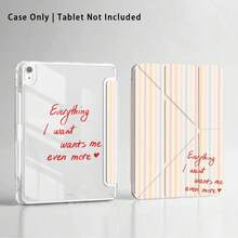 Striped Pattern Painted Effect Tablet Protective Case With Built-In Pen Slot, Compatible With Apple 10th Gen/ A16 11th Gen/ Air 11, Compatible With Huawei MatePad SE 11/MatePad 11/MatePad 11.5 2025, Compatible With Honor Pad 8/9/10/X8/X8A/X9, Compatible With Samsung/ And Other Popular Models - Style 6 - View 1