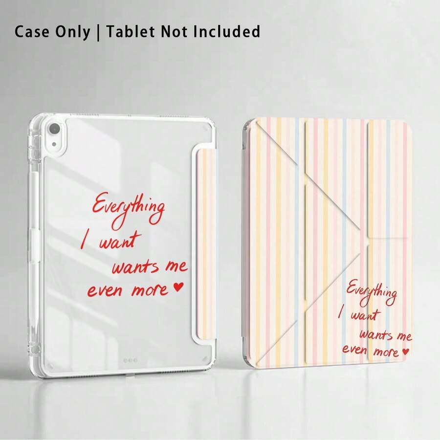 Striped Pattern Painted Effect Tablet Protective Case With Built-In Pen Slot, Compatible With Apple 10th Gen/ A16 11th Gen/ Air 11, Compatible With Huawei MatePad SE 11/MatePad 11/MatePad 11.5 2025, Compatible With Honor Pad 8/9/10/X8/X8A/X9, Compatible With Samsung/ And Other Popular Models - Style 6 - View 1