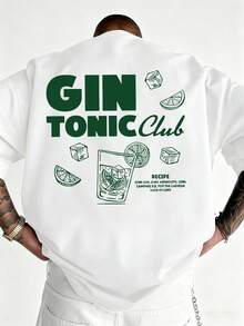 Men's Summer Fashion Versatile Ice Cube Lemon Print Crew Neck Short Sleeve T-Shirt - White - View 1