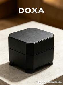 DOXA Black Octagonal Paper Watch Gift Box, Flip-Top Single Watch Packaging Storage Display Box - Black - View 5