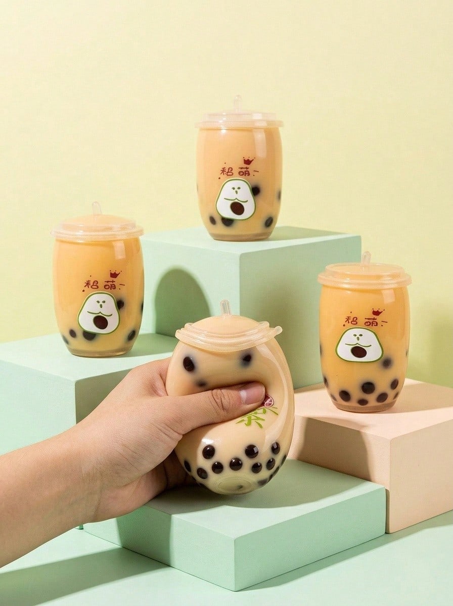 POKOJA LAND 3pcs/3D Milk Tea Cup Squeeze Toy Stress Relief Decor Creative Pressure Release Gift - Multicolor - View 1