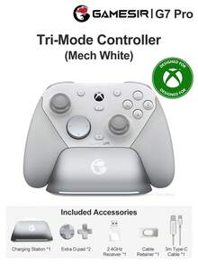GameSir G7 Pro 控制器，兼容 One Series X/S 與 PC，官方授權遊戲手柄，適用 Android，搭載 Mag-Res TMR 搖桿、6 軸陀螺儀、1000Hz 輪詢率，附充電座，霍爾效應類比扳機 - G7 Pro - 查看 14