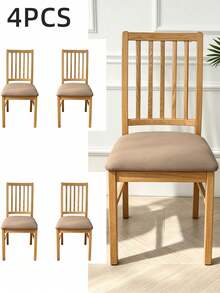 Elastic Stretch Dining Chair Seat Cover | Breathable Milk Silk Material, Removable Washable Chair Cushion Slip Cover, Universal Fit Dining Seat Protector. - Light Coffee - View 9