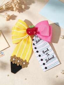 1Pc Pencil Hair Clip, Bow Hair Clip, Suitable For Back To School Season, Daily Wear Hair Accessories, Women's Hair Accessories, Women's Accessories - Multicolor - View 3
