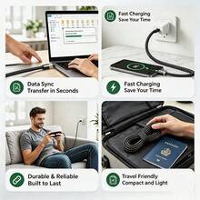 5-Pack 1m Nylon Braided USB-A To Type-C Charging Cable Set, Multi-Color Fast Charging Data Cable, Anti-Tangle Durable Phone Charging Cable, Compatible With Samsung Galaxy, Pixel, Android Type-C Devices, Suitable For Home, Office, Travel - Multicolor - View 5