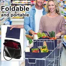 Black Reusable Totes Bag With Reinforced Handles Non Woven Bulk Shopping Bags - NavyBlue50 - View 5
