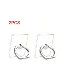 6pcs/5pcs/4pcs/3pcs/2pcs Dudukan Ponsel Transparan Kartun Lipat dengan Cincin Penahan, Bentuk Hewan, Bulat, Bunga - beraneka warna - View 50