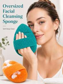 1/3pcs Deep Cleansing Exfoliating Facial Sponge, Random Color, Reusable, Removes Blackheads And Deep Dirt, Prevents Acne, Suitable For Beauty Skincare, African Net Sponge, Exfoliating Glove, Back Scrubber - Multicolor - View 6