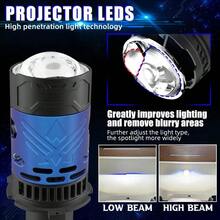 Heyword 2PCS/1PC Lampu Depan Mobil LED Mini Dual-Light Terfokus Kecerahan Tinggi untuk Sepeda Motor H4 Model Universal - Putih Dingin 6000K - View 7