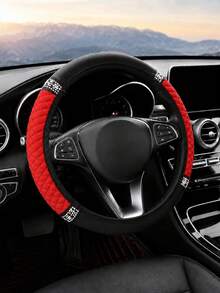 6/5/1pc Set Shiny Car Interior Accessories, Rhinestone Steering Wheel, Handbrake And Gear Shift Cover, Shoulder Pad, 15 Inch Rhinestone Leather Steering Wheel Cover, Soft And Elastic, Universal Fit, Suitable For Women - Style B - View 30