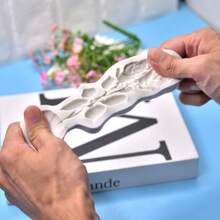 1pc Rose Flower Embossed Silicone Mold - Light Grey - View 8