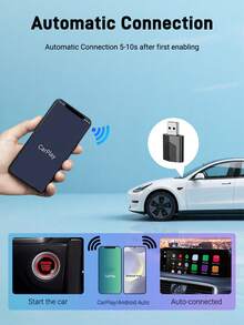 XUDA 2026 New 2-In-1 Wireless Car Smart Box, CarPlay & Android Auto Mini Adapter, Carplay Converter, Fast Auto Connection, No Delay, Compact & Elegant Smart Box, Wired To Wireless, Fashionable & Portable, With USB/USB-C Ports - A - View 7