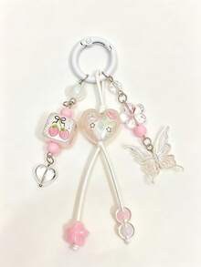 1pc Heart Butterfly Backpack Accessory, Girls Bag Charm - Multicolor - View 5