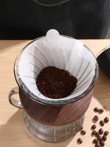 100 lembar/pak Kertas Saringan Kopi Putih/Coklat, Kertas Saringan Kopi Tetes untuk Penggunaan Rumah Tangga, V01/V02 Tersedia Dua Ukuran - Putih - View 6
