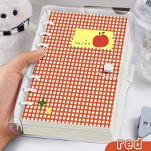 A6 Cute Plaid Transparent PVC Loose-Leaf Notebook, Detachable Loose-Leaf Diary, 120 Pages Lined/Blank Paper, Large Capacity No Sharp Edge Design, Soft Touch Planner Diary, Suitable For Middle And High School Students, Scrapbook - A6 - View 8