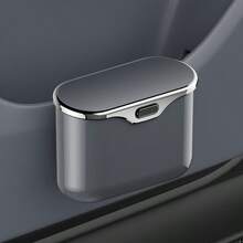 Car Door Hanging Trash Can, Press‑Type Flip Lid Vehicle Waste Bin, Multi‑Purpose Car Interior Storage Organizer For Door Side, Universal Automotive Garbage Container - 1pc - View 13