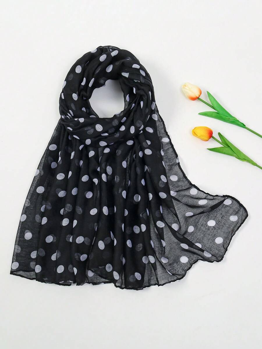 1pc Zebra Leopard Print Vintage Scarf Shawl - Multicolor - View 1