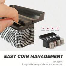 1pc Shiny Coin Storage Box For Car, Sparkling Rhinestone Vehicle Change Organizer, Diamond Car Interior Coin Dispenser, Universal Fit - A - View 8