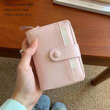 Women's Snap Button Zipper Wallet With Multiple Card Slots - Multicolor - View 6