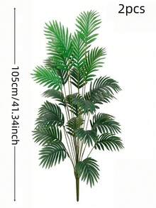 90-120cm 大型人造植物（實際尺寸可能較小）仿真棕櫚樹 熱帶棕櫚葉 人造棕櫚植栽 高大樹 戶內仿真觸感塑膠芒果葉 適合居家、廚房、戶外、辦公室裝飾 - 綠色 - 查看 16