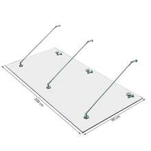 HOMCOM Glass Canopy Door Canopy Laminated Glass VSG 304 Stainless Steel Clear Glass 3 Sizes (200x90cm) (L) - White - View 7