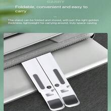 Desktop Laptop Stand, Adjustable Foldable Portable Laptop Stand, ABS + Silicone Ventilated Cooling Laptop Stand Suitable For 10-17.3 Inch Laptops And Tablets (Black, White) Laptop Stand Foldable Portable Height Adjustable Heat Dissipation Bracket Desktop Vertical Computer Stand - View 8